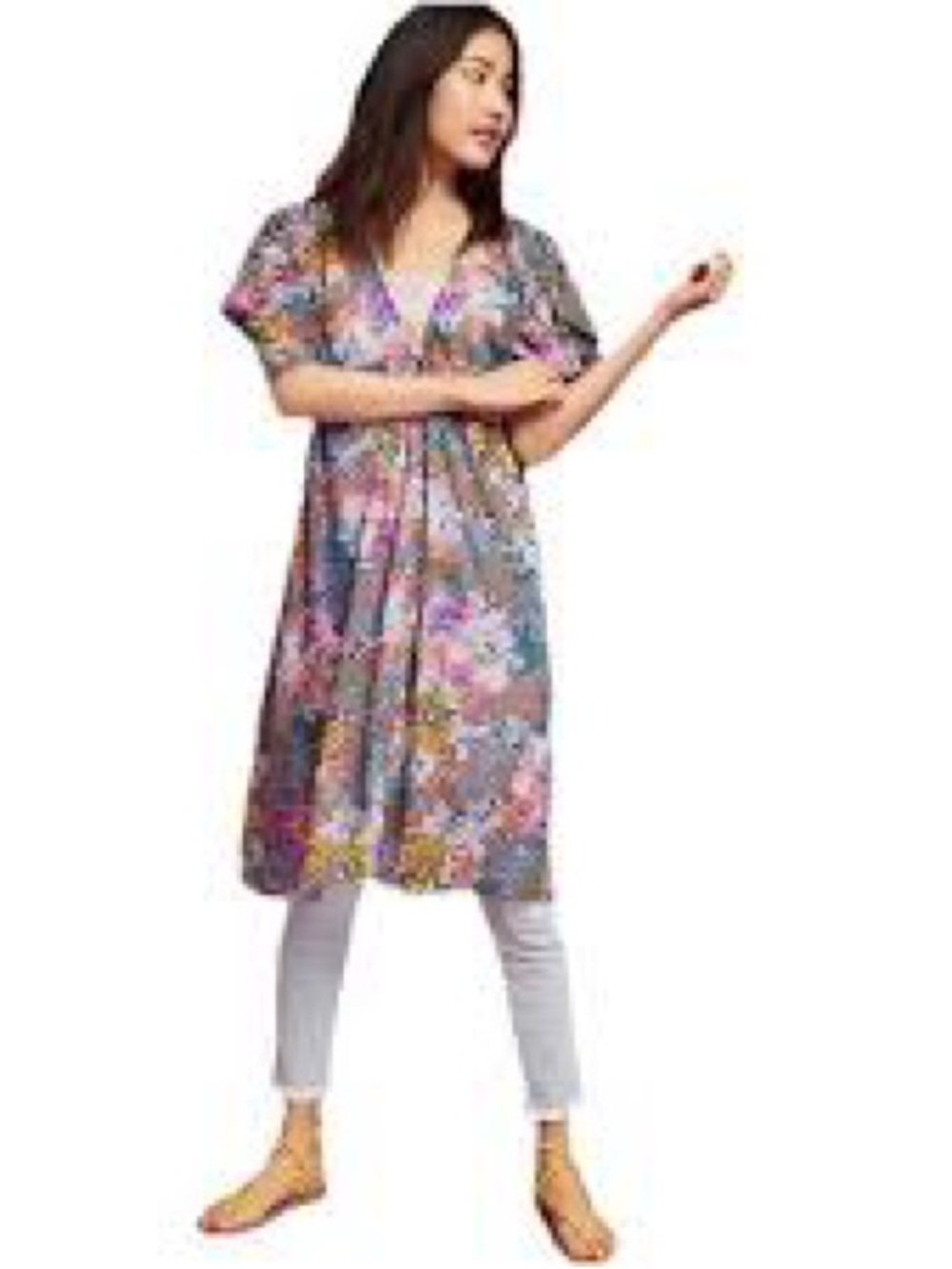 Akemi+Kin Floral V-Neck Women’s Midi Dress in Multicolor
